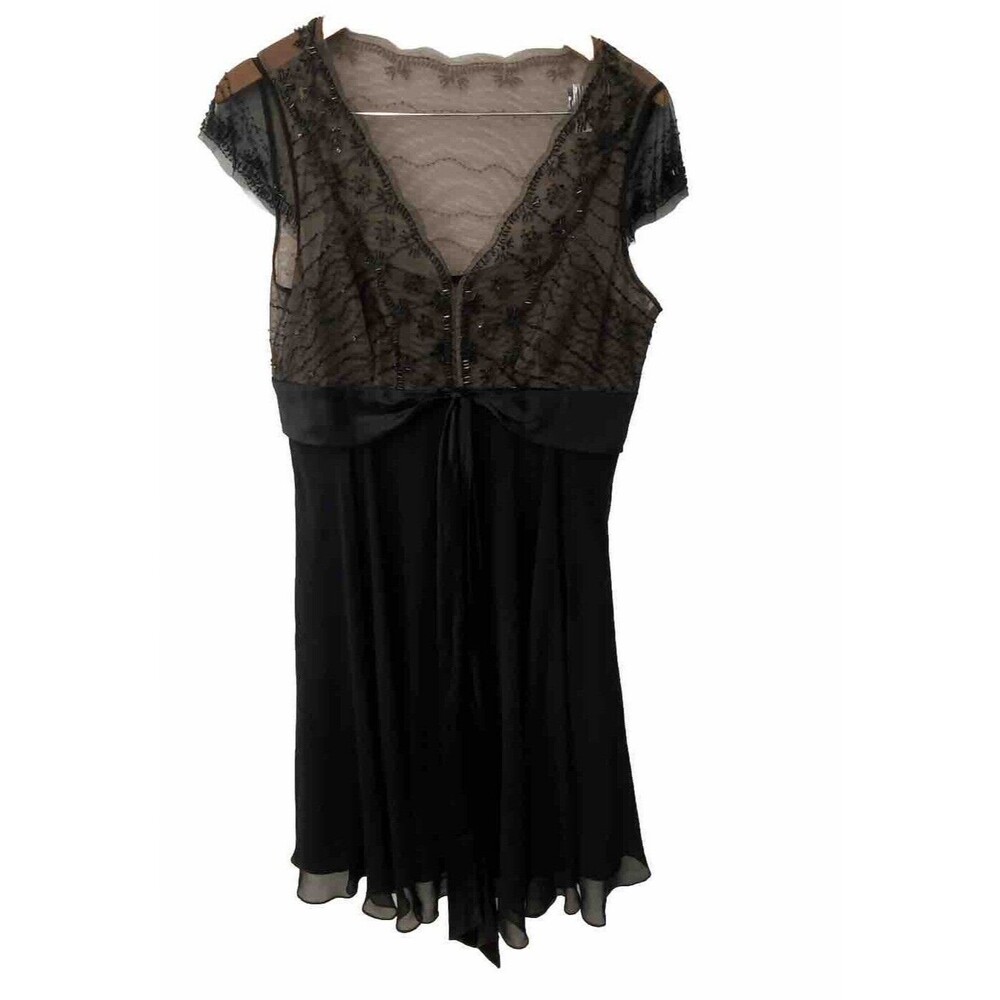 Adrianna Papell black beaded Dress Plus Size 14